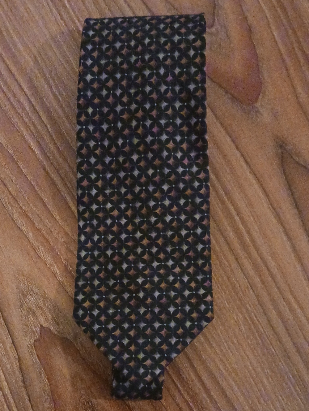 Joseph Abboud Black Tie with Subtle Multicolor Star Motif
